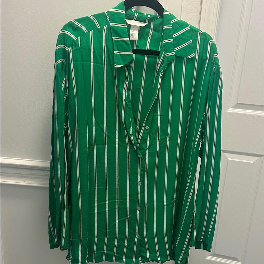 H & M Striped Button-Up Shirt